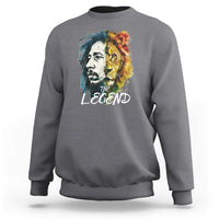 Men's dark heather gray crewneck sweatshirt with long sleeves and Lion “The Legend” graphic