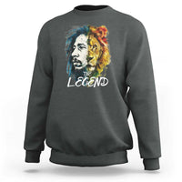 Men's charcoal crewneck sweatshirt with long sleeves and Lion “The Legend” graphic