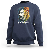 Men's navy crewneck sweatshirt with long sleeves and Lion “The Legend” graphic
