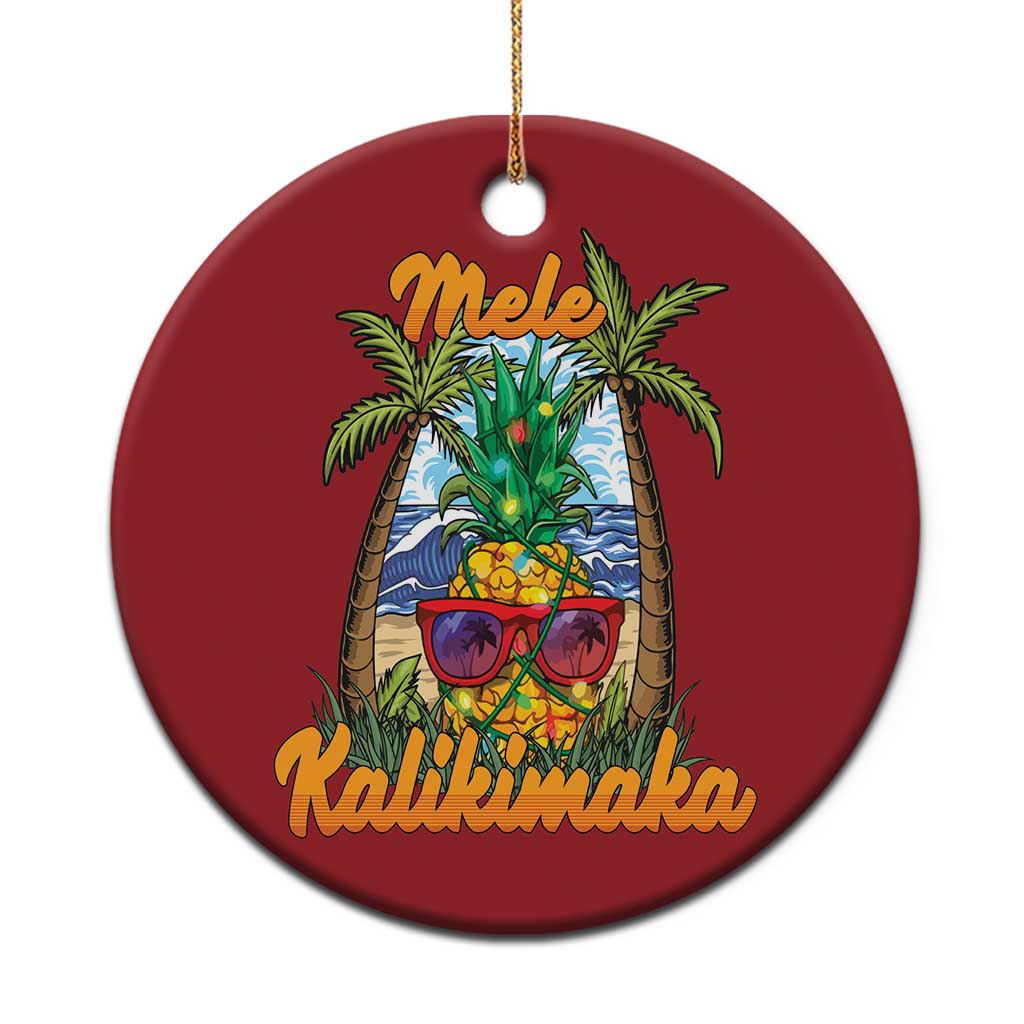 Xmas In Hawaii Christmas Ornament Mele Kalikimaka Xmas Light Pineapple - Wonder Print Shop