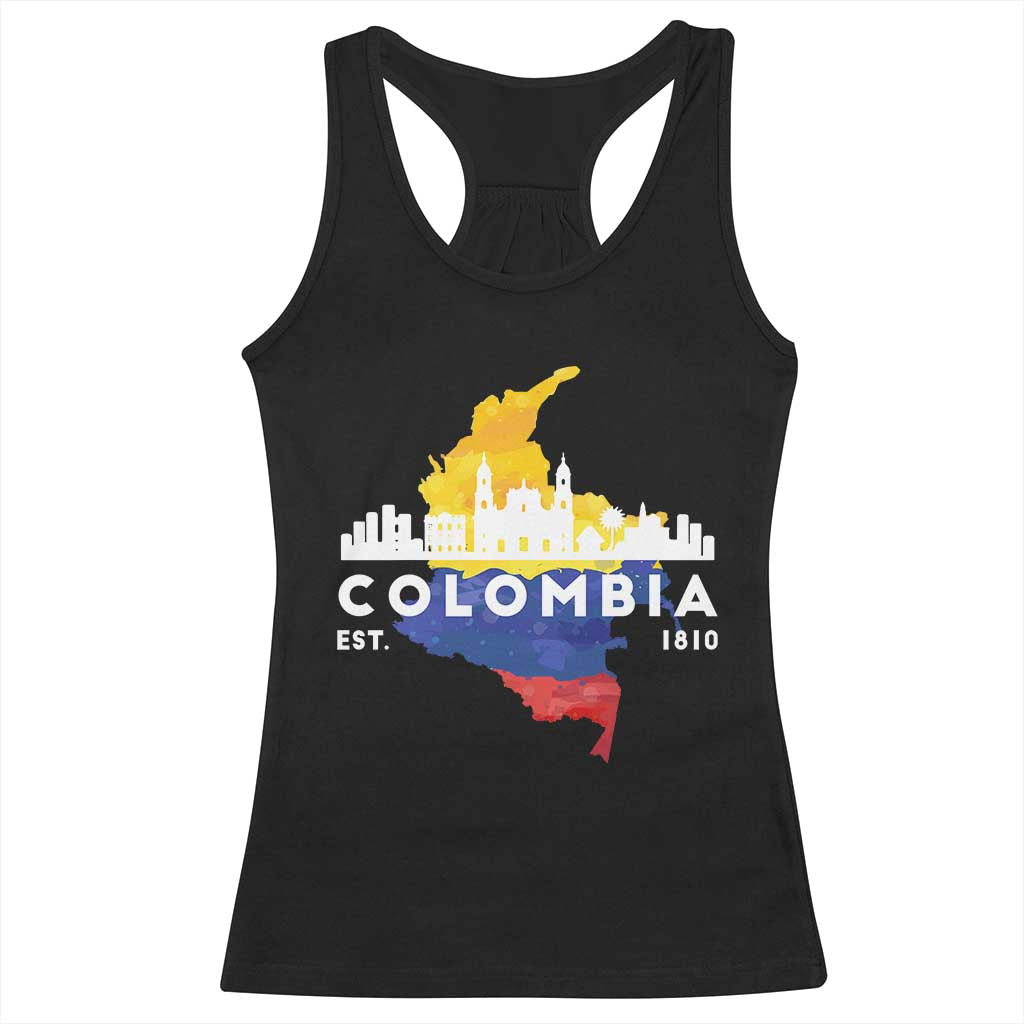 Colombian Pride Racerback Tank Top Colombia Est. 1810