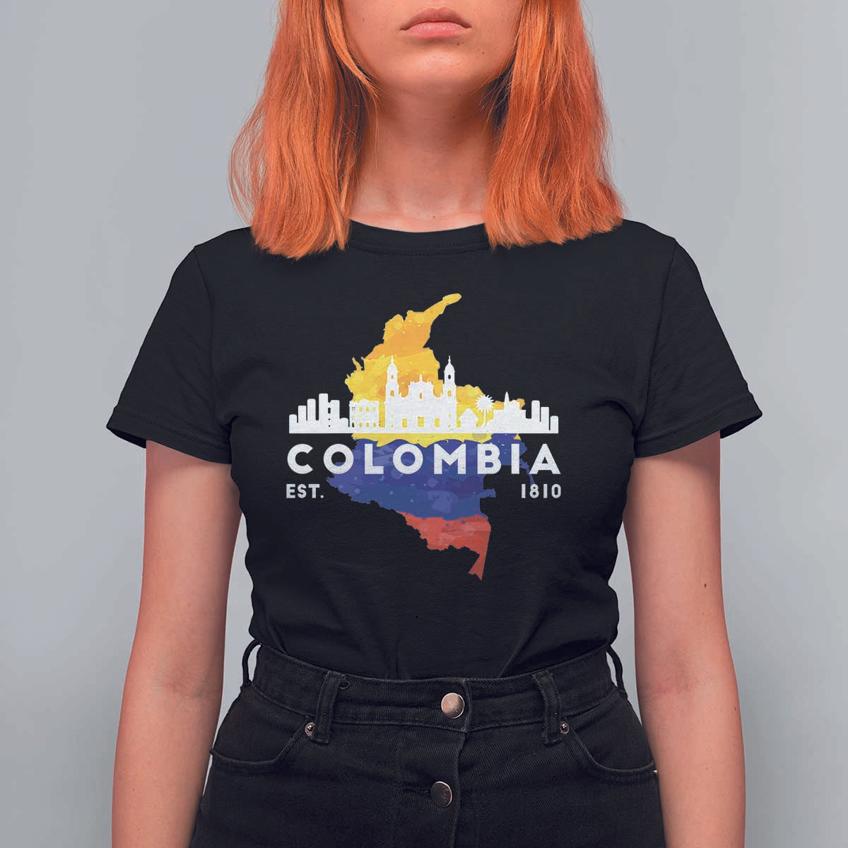 Colombian Pride T Shirt For Women Colombia Est. 1810 - Wonder Print Shop