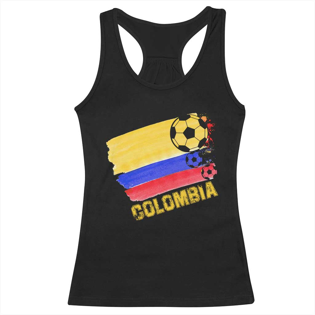 Colombian Colombia Soccer Support Racerback Tank Top