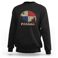 Black crewneck sweatshirt with Panama flag graphic and “PANAMA” text on chest