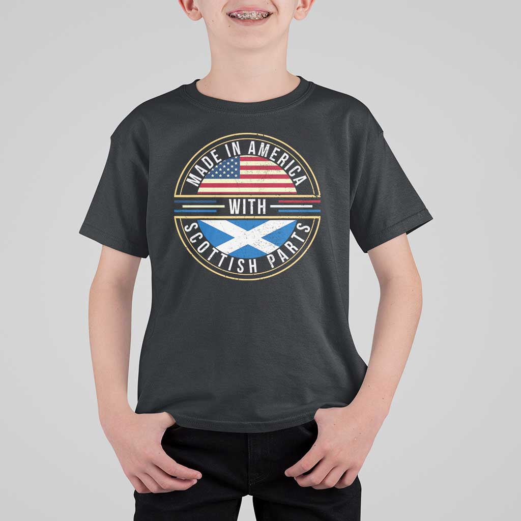 Scottish American T Shirt For Kid Made In America With Scottish Parts Scotland