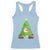 Funny Xmas Cat Racerback Tank Top What? Cat Pushing Christmas Tree Mischievous Cat Lover