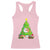 Funny Xmas Cat Racerback Tank Top What? Cat Pushing Christmas Tree Mischievous Cat Lover