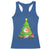 Funny Xmas Cat Racerback Tank Top What? Cat Pushing Christmas Tree Mischievous Cat Lover