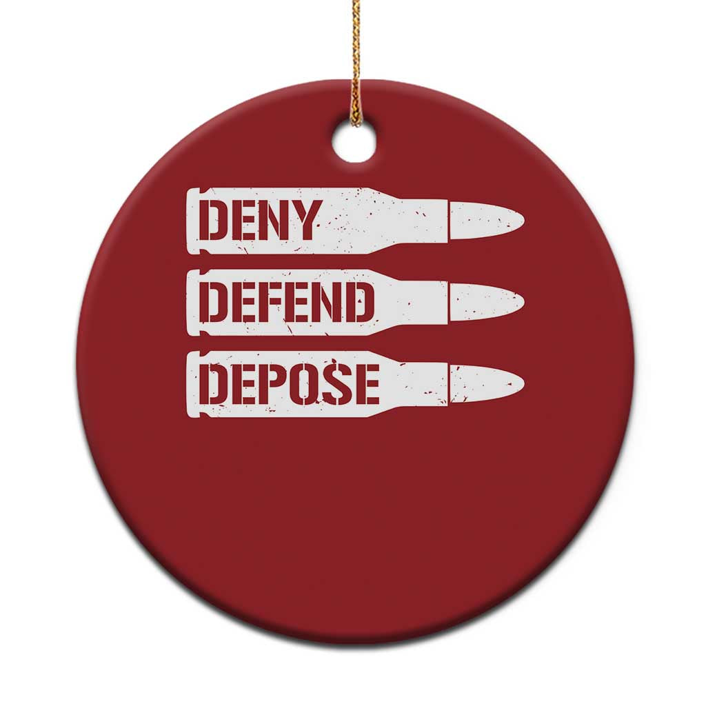 Deny Defend Depose Bullet Christmas Ornament - Wonder Print Shop