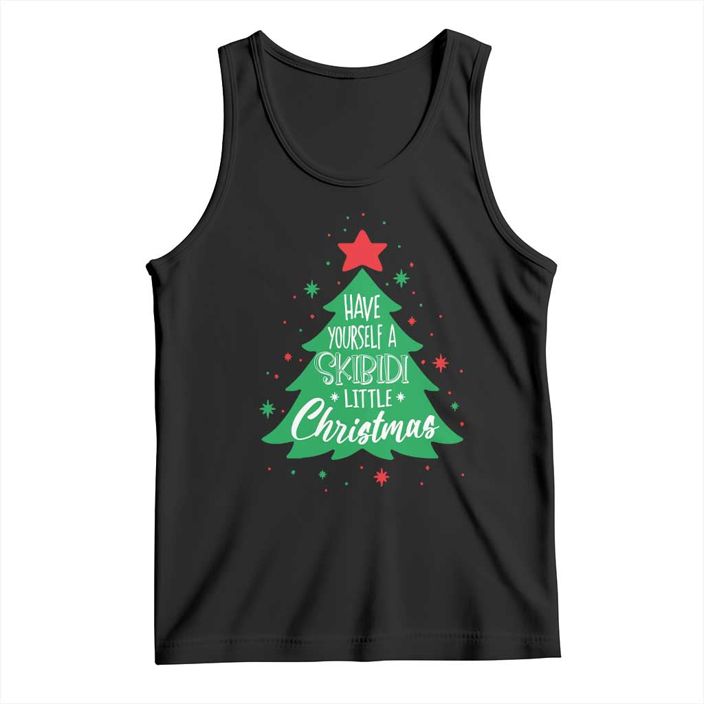 Funny Xmas Tank Top Have Yourself A Skibidi Little Rizzmas