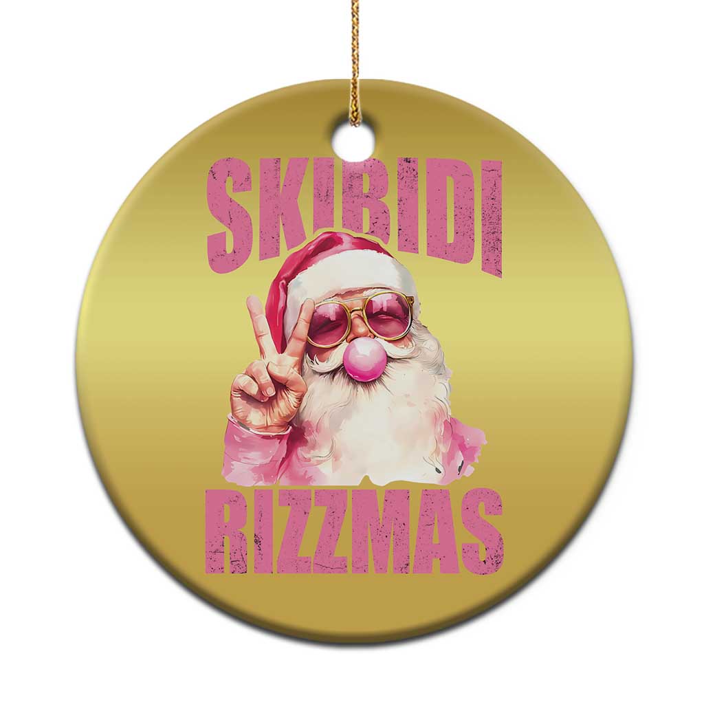 Funny Xmas Christmas Ornament Skibidi Rizzmas Pink Santa Bubble Gum - Wonder Print Shop