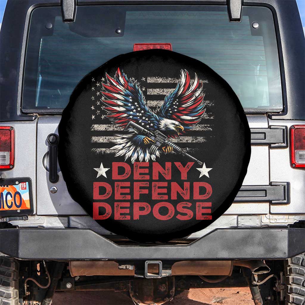 Deny Defend Depose Spare Tire Cover Eagle American Flag