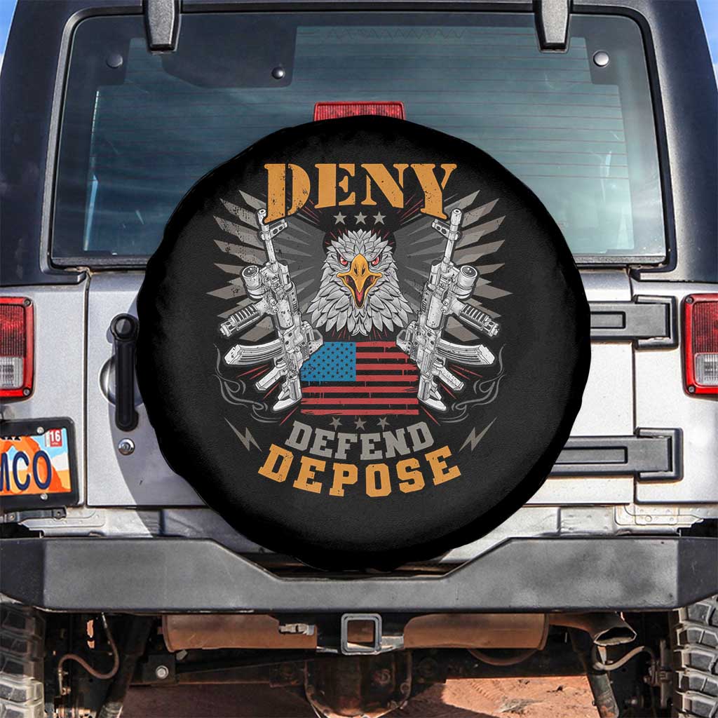 Deny Defend Depose Spare Tire Cover American Eagle Gun