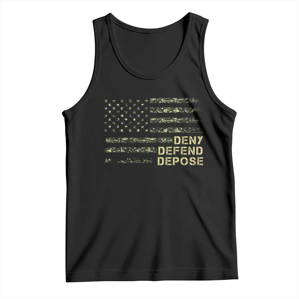 Deny Defend Depose Tank Top Camo American Flag