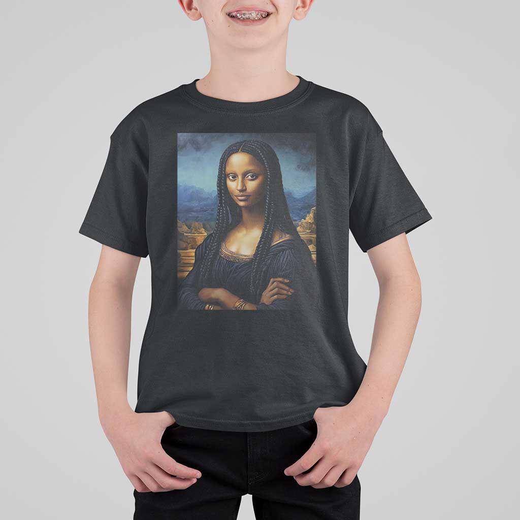 Black Women Pride T Shirt For Kid Melanin Mona Lisa Afro Queen Aesthetic Black History