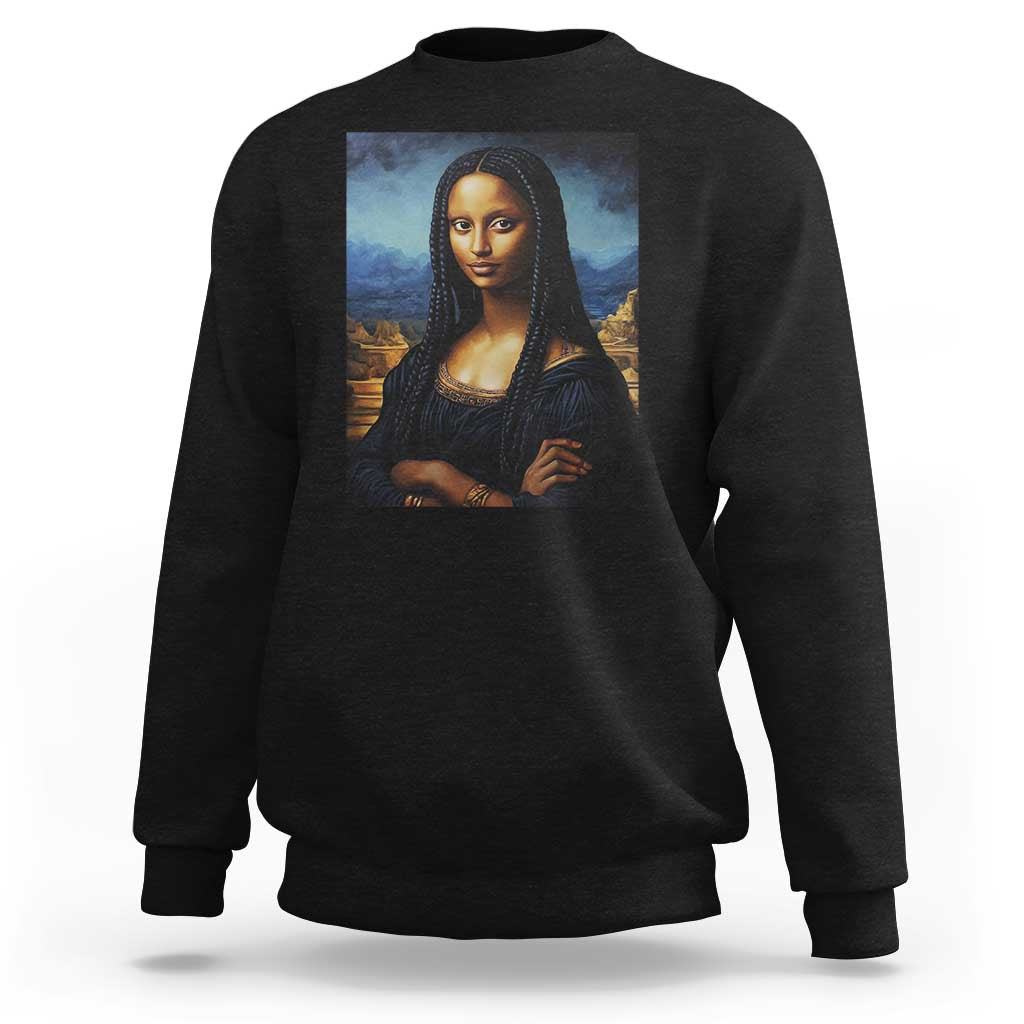 Black Women Pride Sweatshirt Melanin Mona Lisa Afro Queen Aesthetic Black History