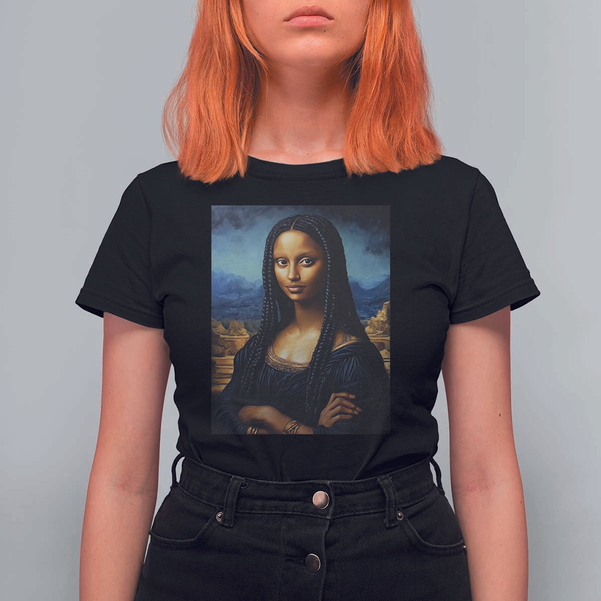 Black Women Pride T Shirt For Women Melanin Mona Lisa Afro Queen Aesthetic Black History