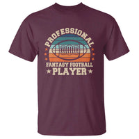 Maroon crew-neck T-shirt with Professional Fantasy Football Player football graphic