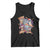 Funny Christmas Cat Tank Top Santa Cat Riding Pizza Galaxy Outer Space