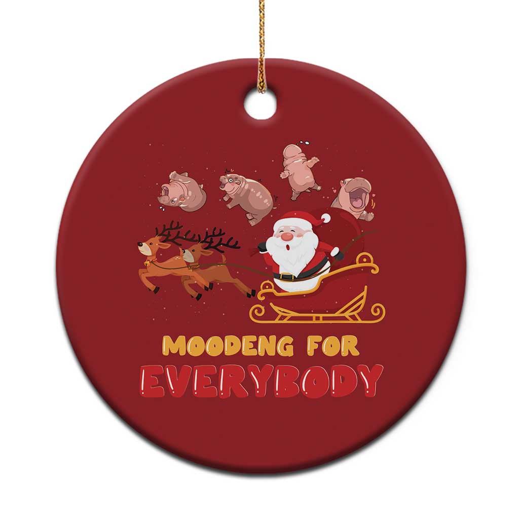 Funny Xmas Moo Deng For Everyone Christmas Ornament Cute Baby Hippo Santa Reindeer - Wonder Print Shop