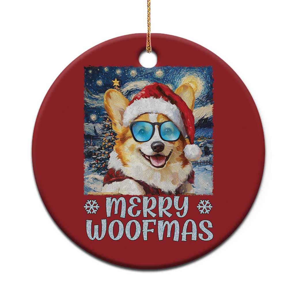 Funny Xmas Corgi Christmas Ornament Merry Woofmas Christmas Starry Night Dog Lover - Wonder Print Shop