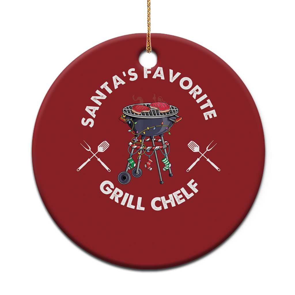 Funny Xmas Grilling Christmas Ornament Santa's Favorite Grill Chelf BBQ - Wonder Print Shop