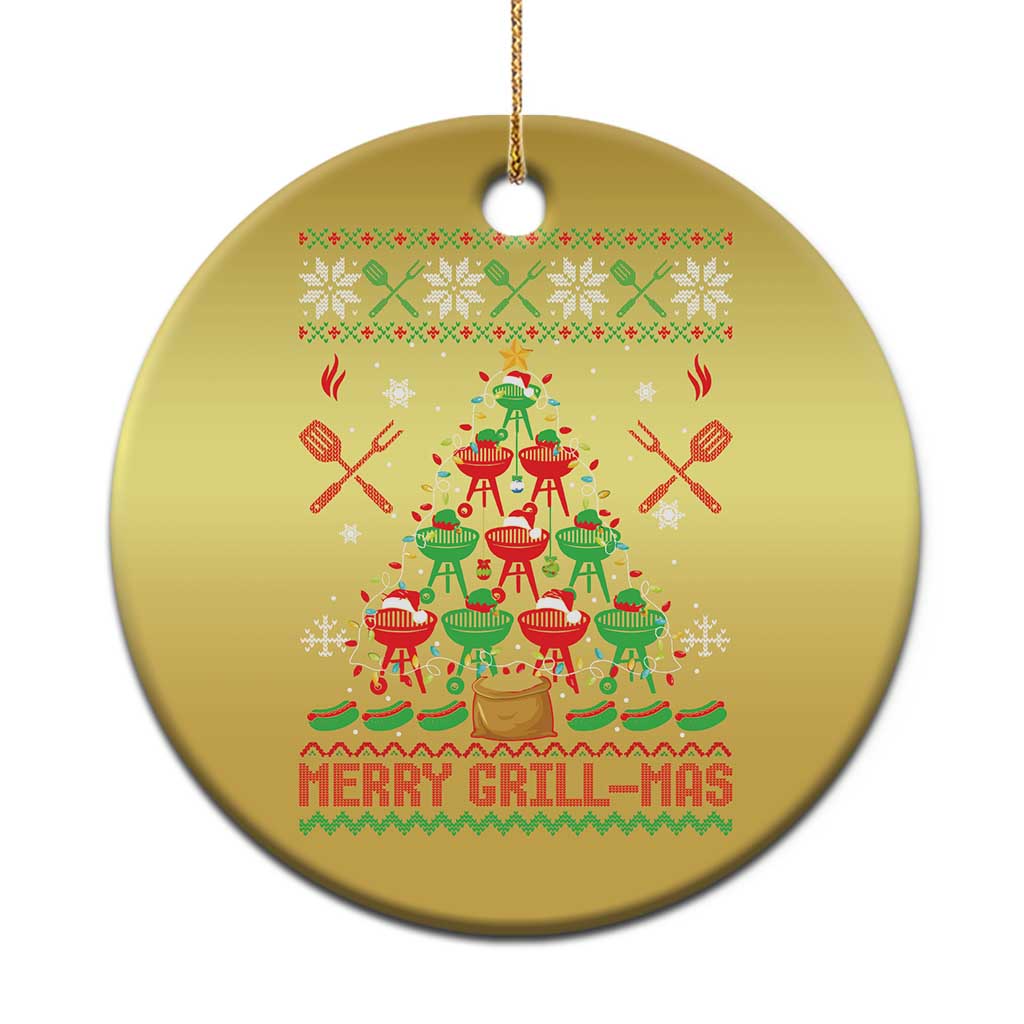 Funny Xmas Grilling Christmas Ornament Merry Grill Mas Santa Grilling BBQ Smoking Meat - Wonder Print Shop