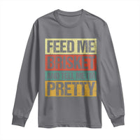 Funny Pitmaster BBQ Long Sleeve Shirt Feed Me Brisket Retro Smoker Grilling
