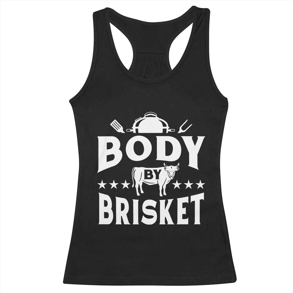 Funny Pitmaster BBQ Racerback Tank Top Body By Brisket Smoker Grilling