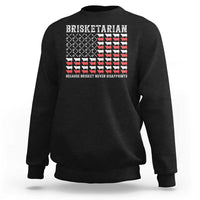Black sweatshirt with 'BRISKETARIAN' front graphic and ribbed cuffs