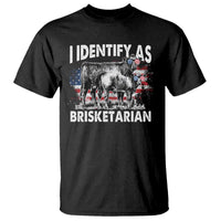 Black graphic T-shirt with buffalo and stacked patriotic “Brisketarian” text