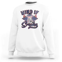 White sweatshirt with "MIND IF" "Smoke" graphic and grill/badge design