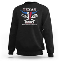 Texas BBQ lover sweatshirt in black with front Texas BBQ graphic and crewneck