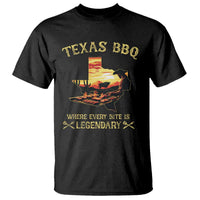 Black T-shirt with Texas BBQ front graphic and cowboy grilling logo text