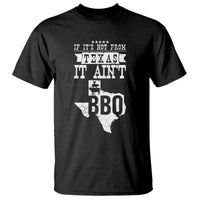 Black crew-neck T-shirt with “If it’s not from Texas it ain’t BBQ” graphic