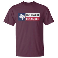 Maroon T-shirt with “DON’T MESS WITH TEXAS BBQ” front graphic