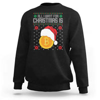 Black Christmas Bitcoin sweatshirt with festive text and coin graphic