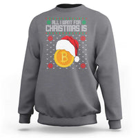 Charcoal Christmas Bitcoin sweatshirt with festive text and coin graphic
