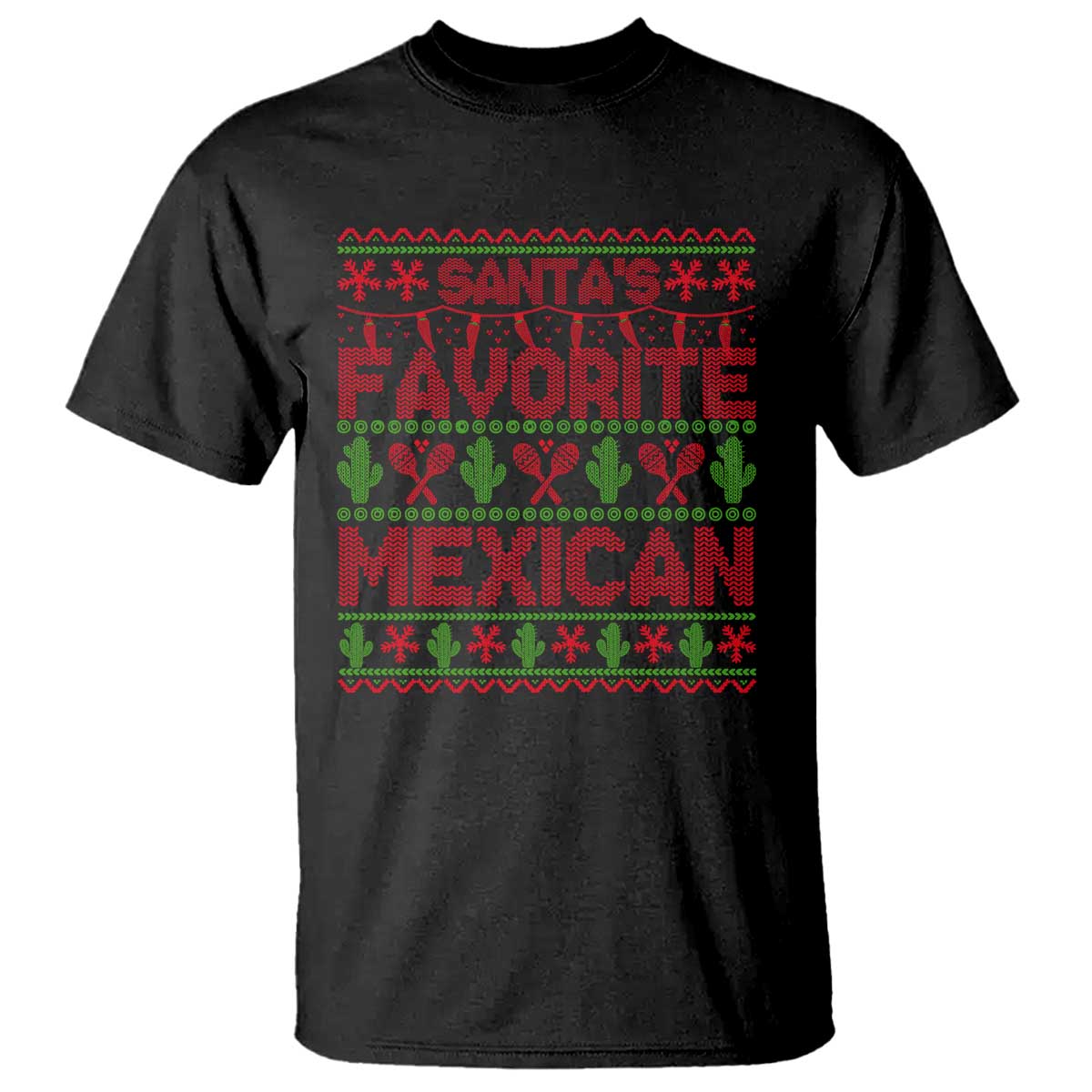 Funny Mexico Xmas T Shirt Santa' Favorite Mexican