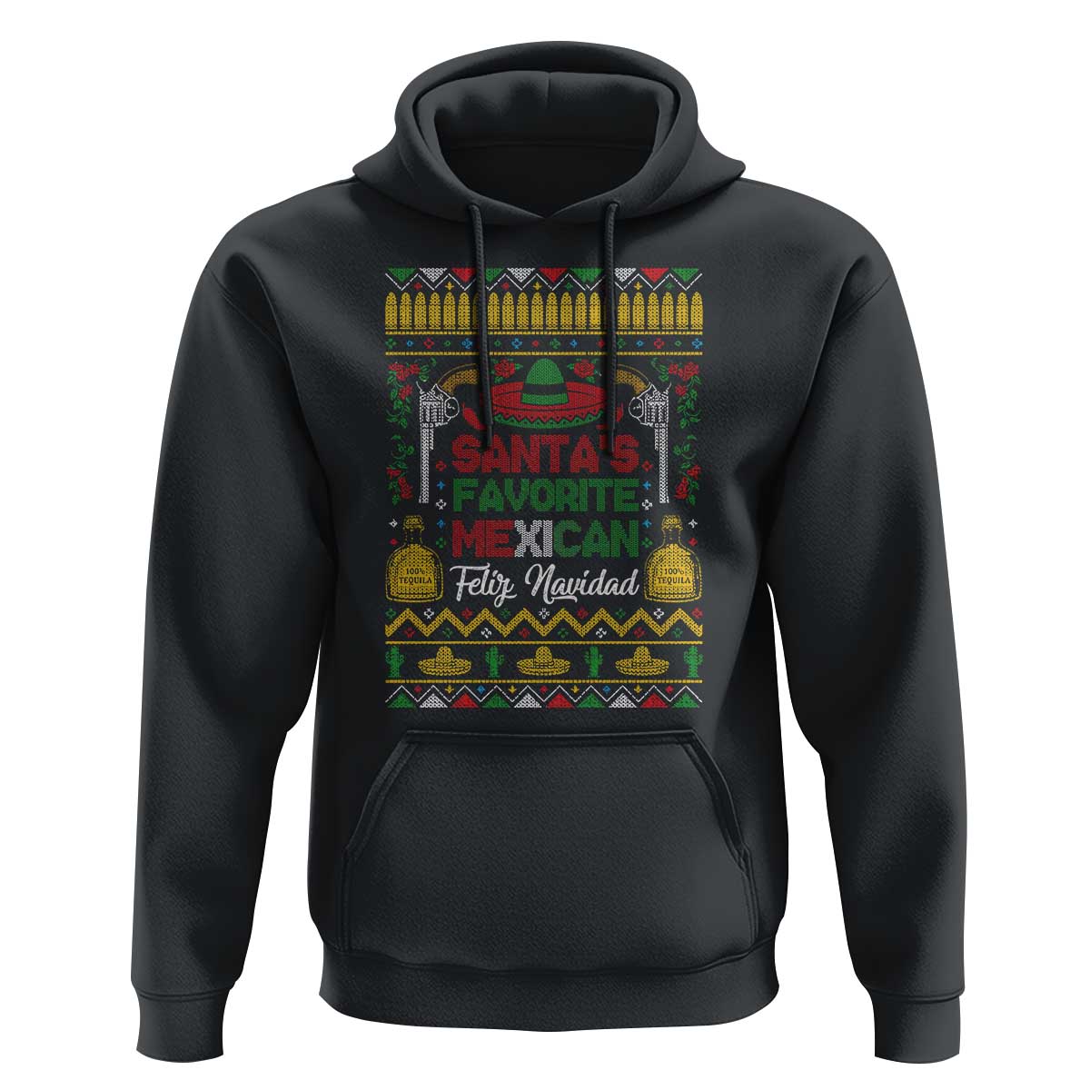 Funny Mexico Xmas Feliz Navidad Hoodie Santa' Favorite Mexican