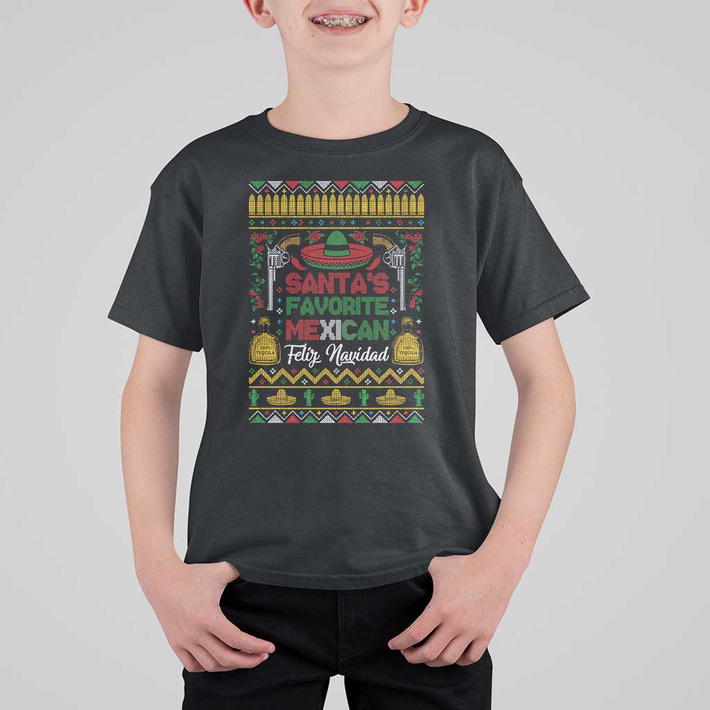 Funny Mexico Xmas Feliz Navidad T Shirt For Kid Santa' Favorite Mexican - Wonder Print Shop