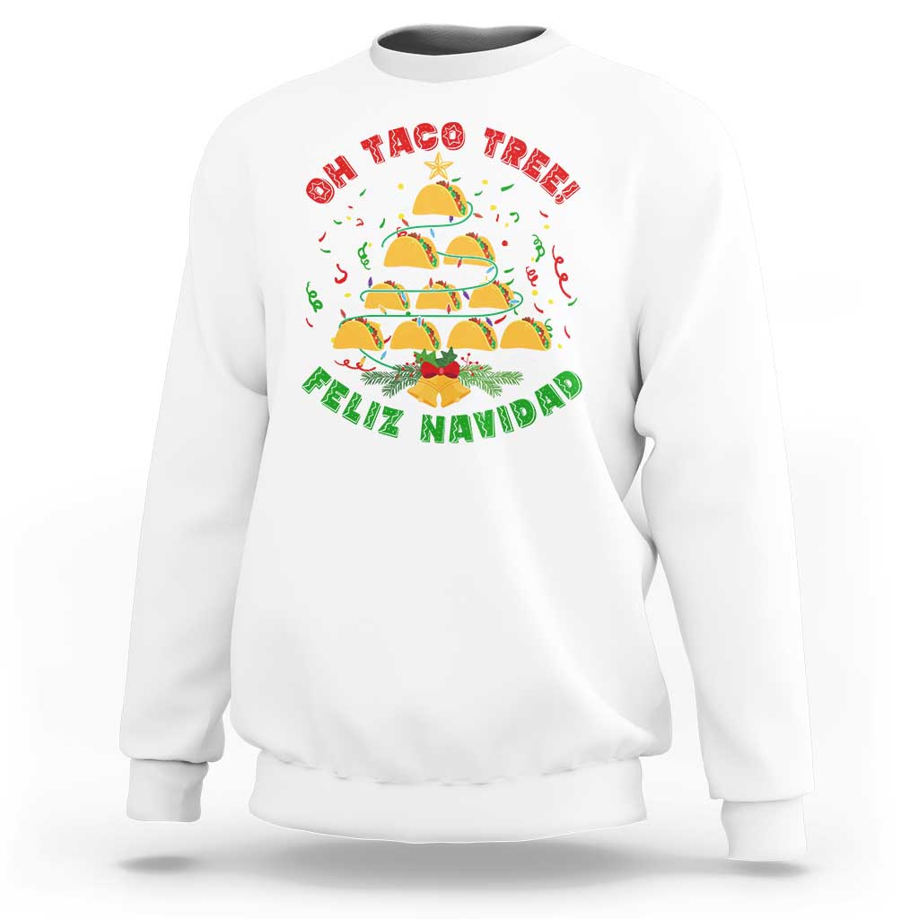 Funny Mexico Xmas Sweatshirt Oh Taco Tree Tacos Lover - Wonder Print Shop