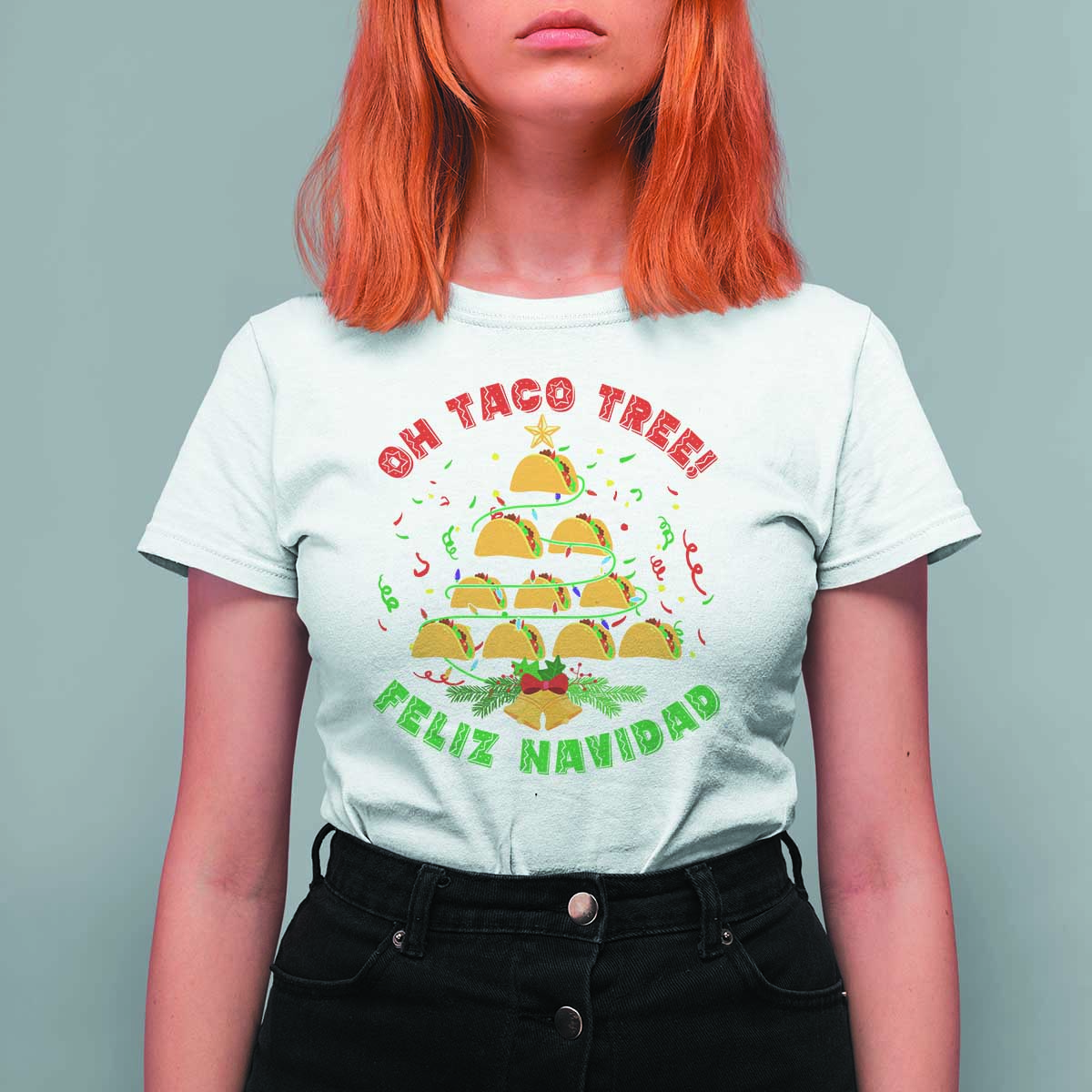 Funny Mexico Xmas T Shirt For Women Oh Taco Tree Tacos Lover