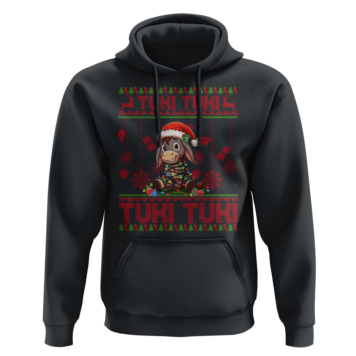 Funny Mexico Xmas Hoodie Tuki Tuki Burrito Cute Donkey Feliz Navidad