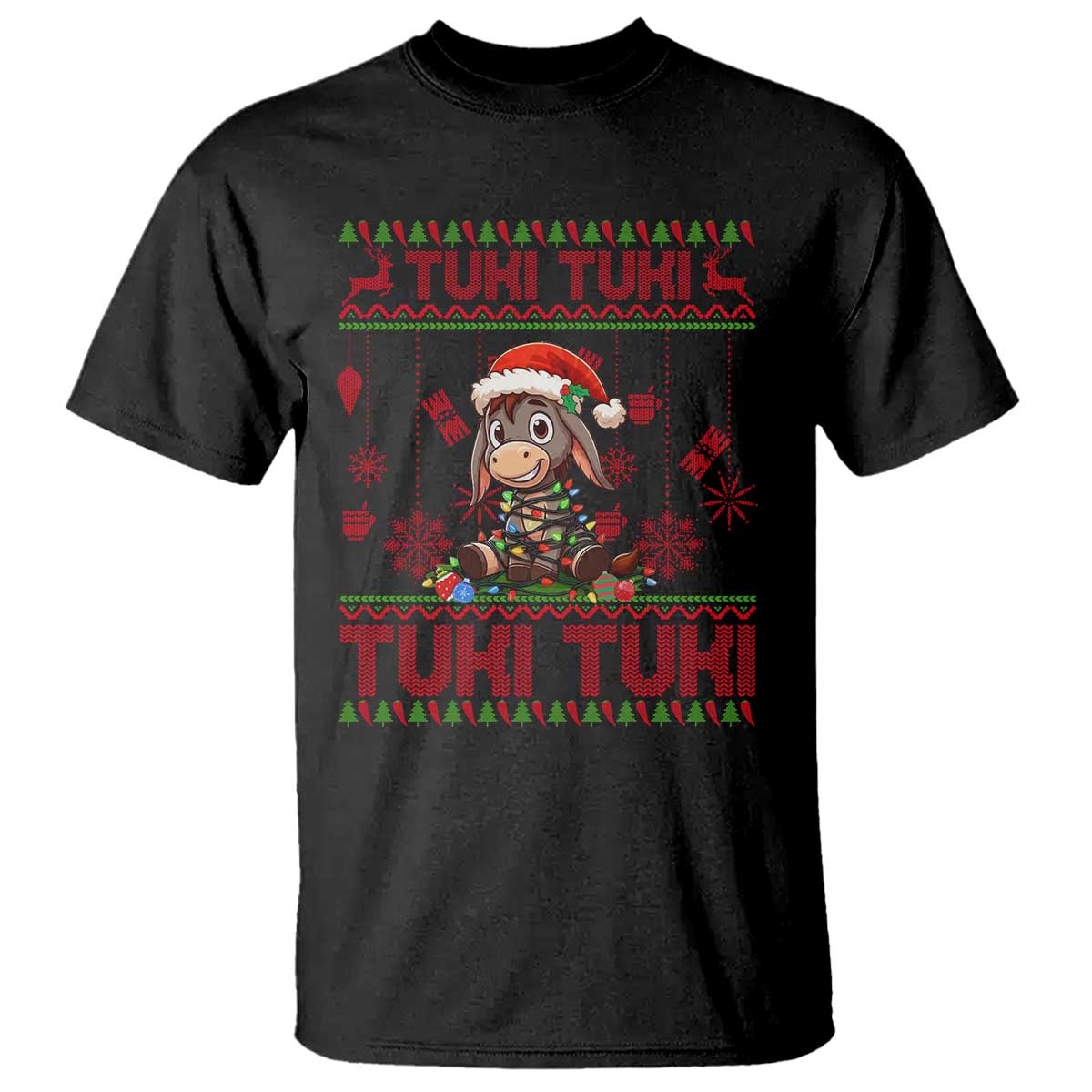 Funny Mexico Xmas T Shirt Tuki Tuki Burrito Cute Donkey Feliz Navidad