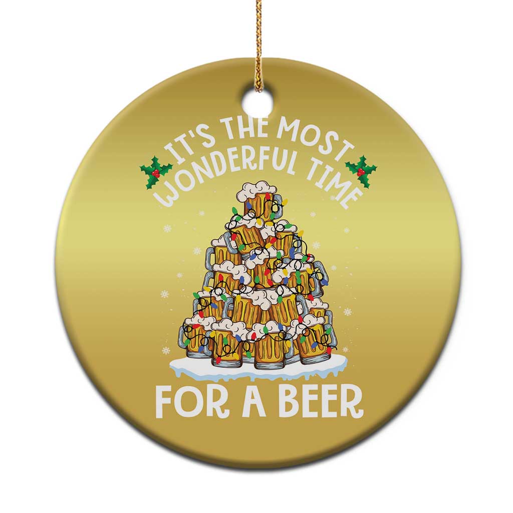 Funny Beer Christmas Tree Christmas Ornament It's the Most Wonderful Time For A Beer - Wonder Print Shop