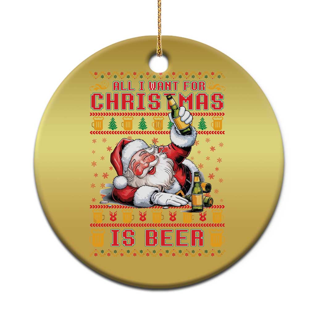 Funny Christmas Beer Christmas Ornament It's the Most Wonderful Time For A Beer - Wonder Print Shop