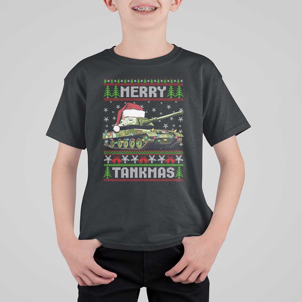 Funny Christmas Veteran T Shirt For Kid Merry Tankmas Tank Military Army