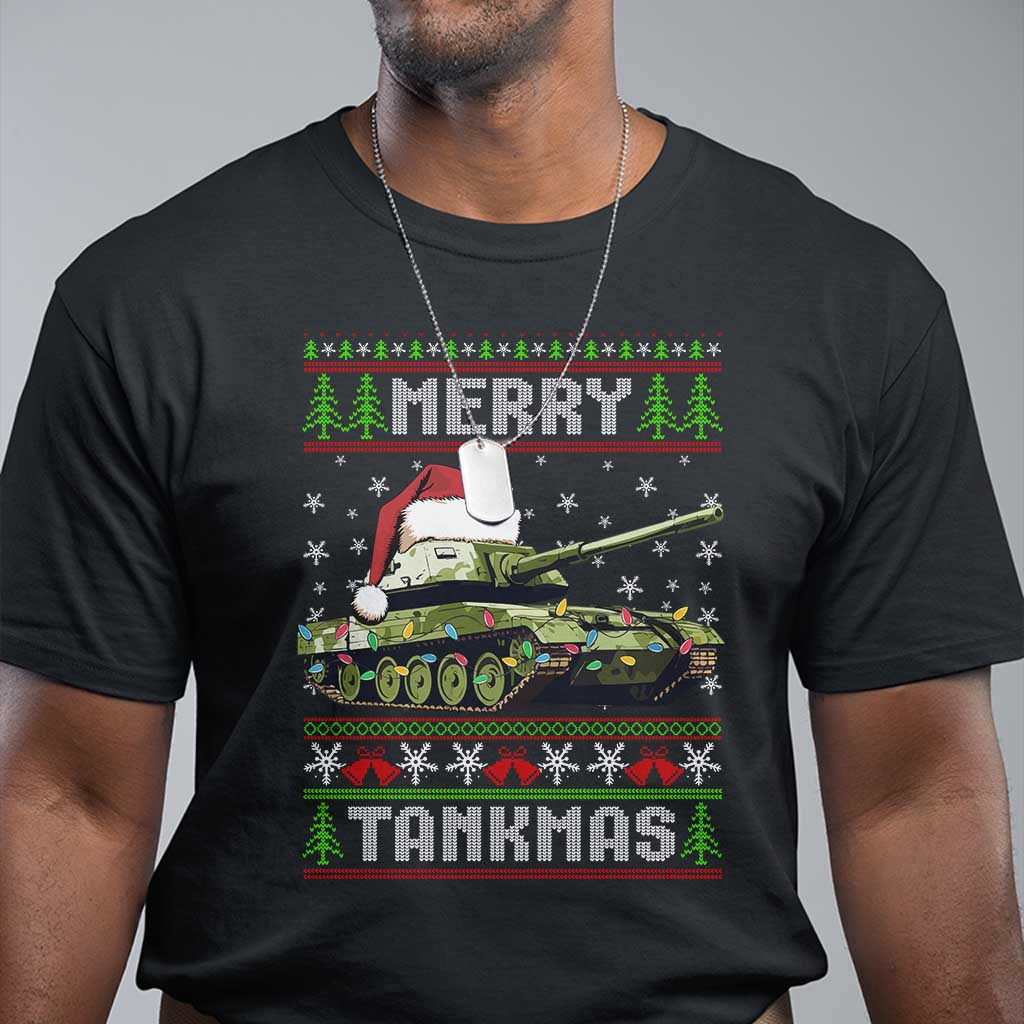 Funny Christmas Veteran T Shirt Merry Tankmas Tank Military Army