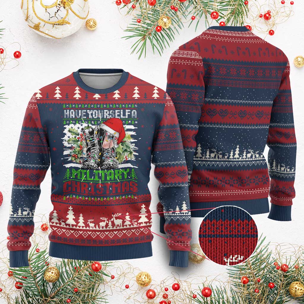 Funny Xmas Veteran Ugly Christmas Sweater Have Yourself A Military Christmas